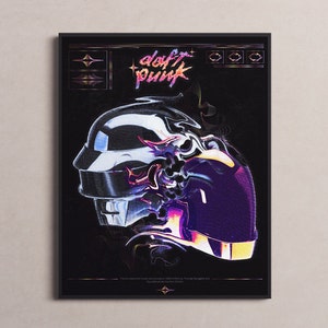 Daft Punk Inspired Print Digital, Daft Punk Illustration