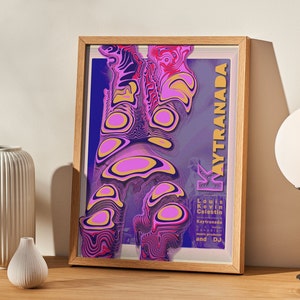 Kaytranada fysieke poster, Kaytranada aangepaste kunst aan de muur, poster psychedelische muziek, poster housemuziek, poster festivalmuziek, tijdloos album