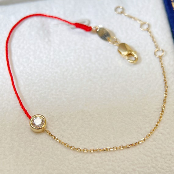 Certified RedLine Chain Diamond Bracelet 18K Gold Slender Beauty in 0.19 ct Valentine Gift Package