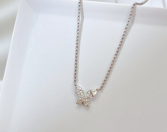 victory butterfly diamond necklace marquise diamond  3/5 carat