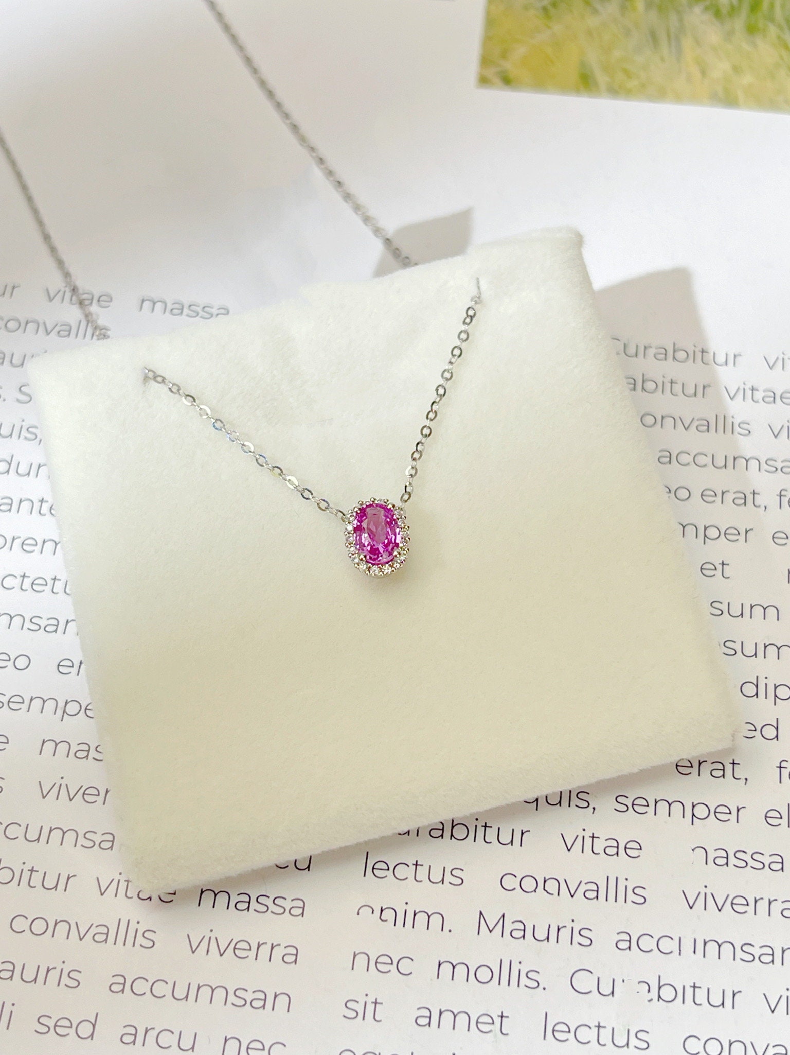 ピンクサファイア 18K ゴールド ダイヤモンドネックレス - Etsy 日本