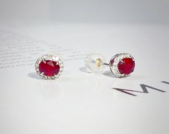 natural ruby earring