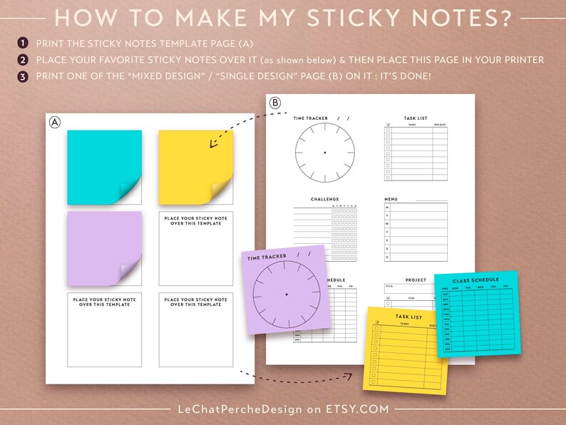 Sticky Note List.pdf Student Sticky Notes Printable, 3x3 Minimalist Planner (PDF) - Etsy