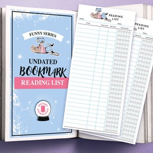 Afdrukbare leeslijst BOOKMARK, Boekenliefhebber Cadeau, Neem uw boeken op, Digitale download, PDF, met de hand geïllustreerde bladwijzer