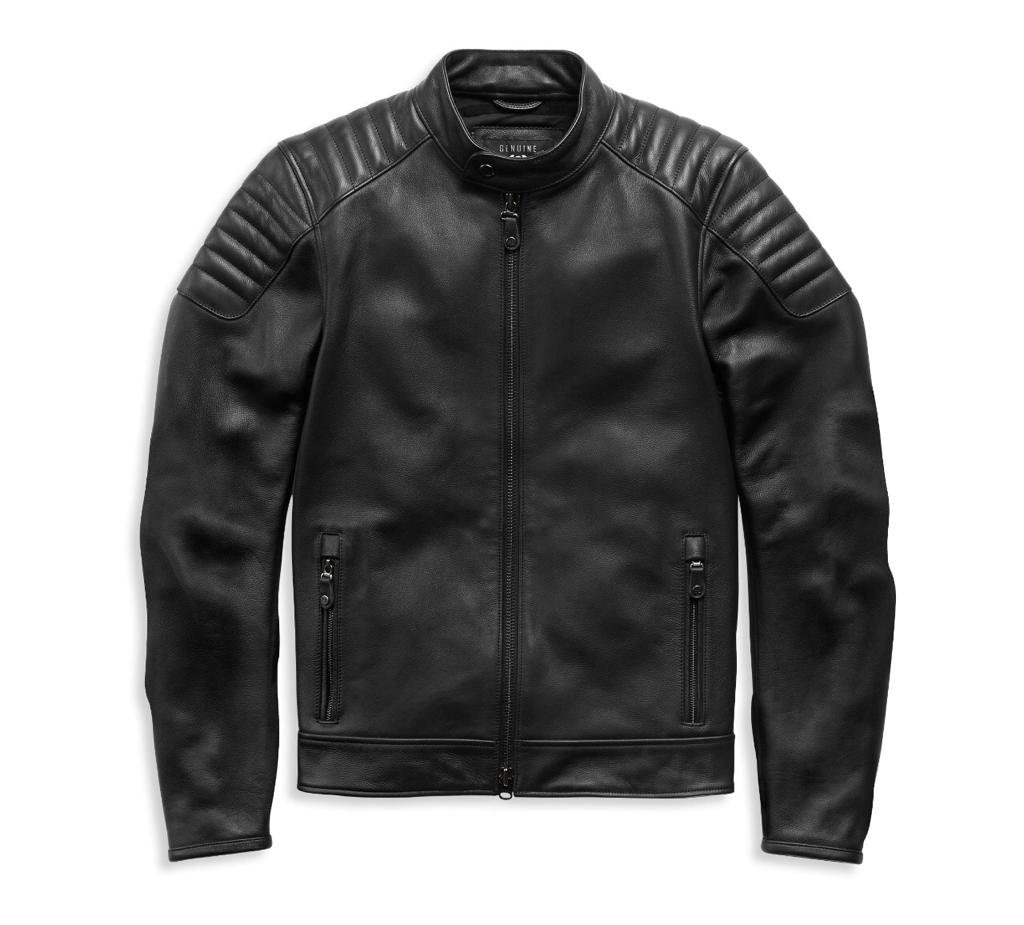 Fjackets Giacca In Pelle Uomo – Cafe Racer In Vera Pelle Di Agnello – Stile Moto, Chiusura Con Cerniera, Tasche, Vestibilità Perfetta, Colore Nero - 2