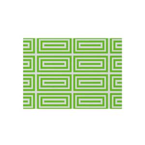 Green and White Stylish Outdoor Rug, Patio Decoration, Garden Mat, Home Decor, Modern Doormat, Outdoor Living Essentials, Indoor/Outdoor Rug