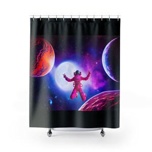 Astronaut i rymden duschdraperi: Polyester badrumsdekor