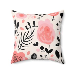 Floral Square Pillow | Cozy Home Decor, Sofa Cushion, Gift for Her, Wedding Decor, Boho Style Accent