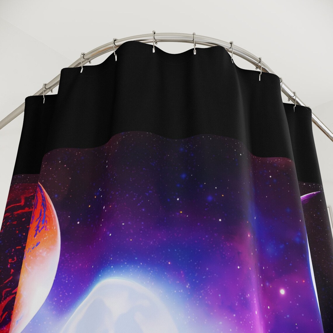 Space Astronaut Pattern Print Bathroom Shower Curtain