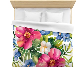 Tropical Floral Duvet Cover: Boho Bedroom Decor