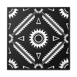 Framed Abstract Art Print: Black and White Geometric Canvas Wall Decor