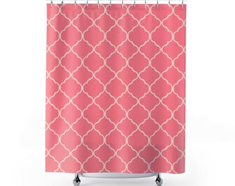 Pink Moroccan Pattern Shower Curtain: Chic Bathroom Decor