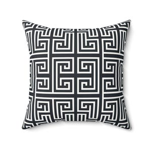 Geometric Black & White Throw Pillow: Modern Home Decor Accent Cushion