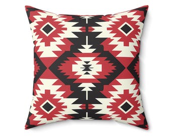 Tribal Aztec Square Pillow: Boho Living Room Cushion
