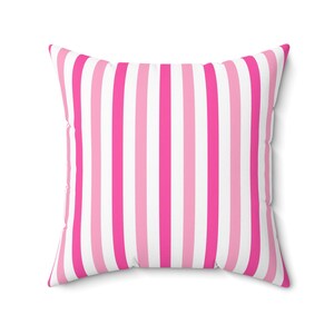 Pink Stripe Decorative Pillow: Double-Sided Print Cushion