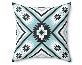 Bohemian Throw Pillow: Native American Inspired Geometric Decor
