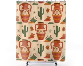 Boho Desert Shower Curtain: Southwestern Home Decor