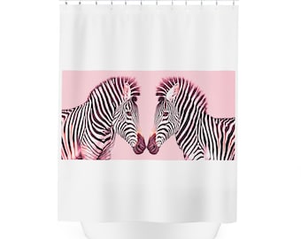 Pink Zebra Shower Curtain: Animal Print Bathroom Decor