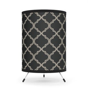 Modern Tripod Lamp: Moroccan Patterned Shade, Elegant Home Lighting