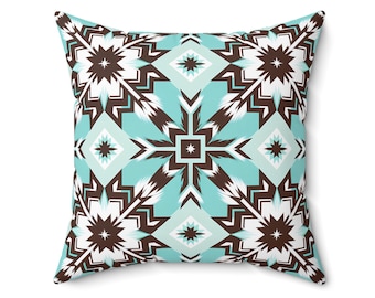 Boho Star Decorative Pillow: Colorful Bohemian Couch Cushion