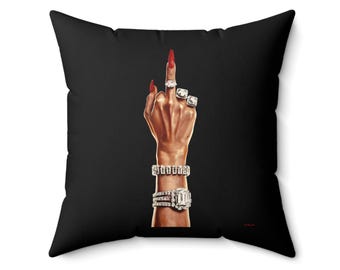 Empowerment Throw Pillow: Glamorous Feminist Decor