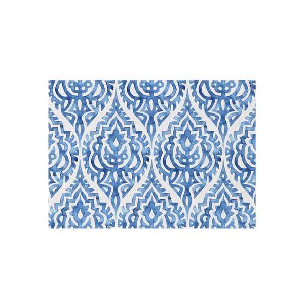 Elegant blauw patroon buitenkleed: terras- en tuindecoratie