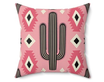 Desert Cactus Throw Pillow: Boho Southwestern Home Decor