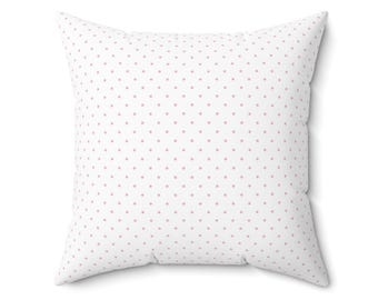 Pink Polka Dot Pillow: Spun Polyester Throw Cushion