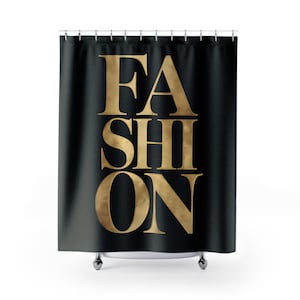 Fashion Shower Curtain: Glam Black Bathroom Decor