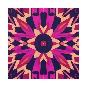 Fuchsia Abstract Tribal Canvas Art: Southwestern Wall Decor