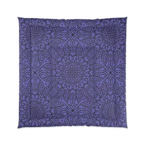Purple Floral Comforter Set: Bohemian Mandala Print Bedding