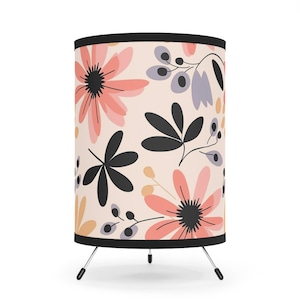 Floral Tripod Lamp: Boho Chic Lighting, Plant Lover Gift