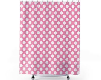 Pink Polka Dot Shower Curtain: Fun Kids' Bathroom Decor