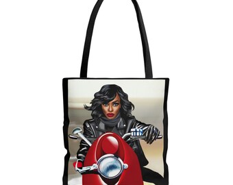 Black Woman Art Tote Bag: Oversized Canvas Shopper