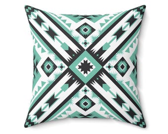 Modern Tribal Throw Pillow: Southwestern Geometric Accent