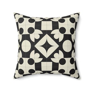 Geometric Throw Pillow: Modern Beige Couch Cushion