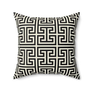 Geometric Square Throw Pillow: Modern Black and White Sofa Cushion