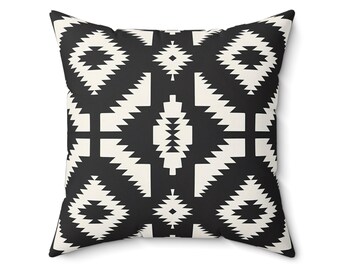 Geometric Boho Pillow: Spun Polyester Accent Pillow