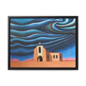 chiesa, deserto, tempestoso, arte murale con cornice, arte murale con cornice, arte murale su tela con cornice, arte murale per soggiorno con cornice, arte murale su tela con cornice