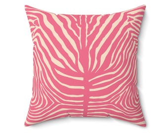 Pink Zebra Print Throw Pillow: Modern Home Decor Accent
