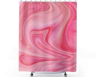 Abstrakter rosa Swirl Duschvorhang: Boho Badezimmer Dekor