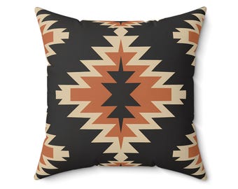 Boho Southwestern Pattern Pillow: Tribal Home Decor Cushion