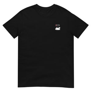 Cute Funny White Dog Pomeranian Sleeping Low Battery Short-Sleeve Unisex T-Shirt