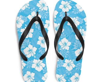 Cute Hawaiian Hibiscus Flower Patter Summer Beach Flip-Flops
