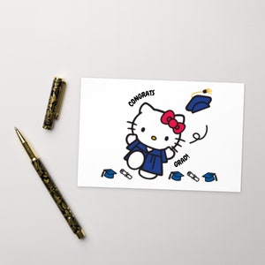 Mignon Hello Kitty Congrats Grad Graduation Standard Carte postale