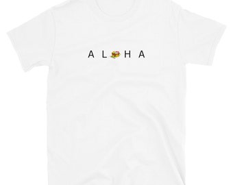 Cute Hawaiian Poke Bowl Aloha Logo Beach White Short-Sleeve Unisex T-Shirt