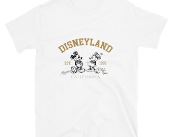 Disney Disneyland Mickey and Minnie White Short-Sleeve Unisex T-Shirt