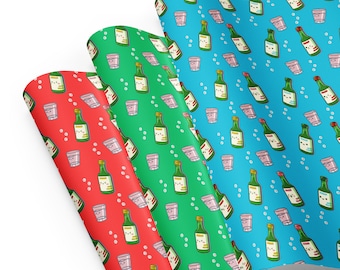 Hojas De Papel de Regalo Lindos vasos coreanos de bebida de soju y chupito