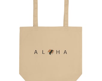 Aloha Spam Musubi Letra blanca Cute Hawaii Travel Eco Bolsa de tela