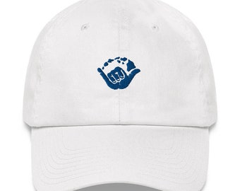 Cute Shaka Hang Loose Hawaiian Islands Summer Beach Black or White Baseball Hat